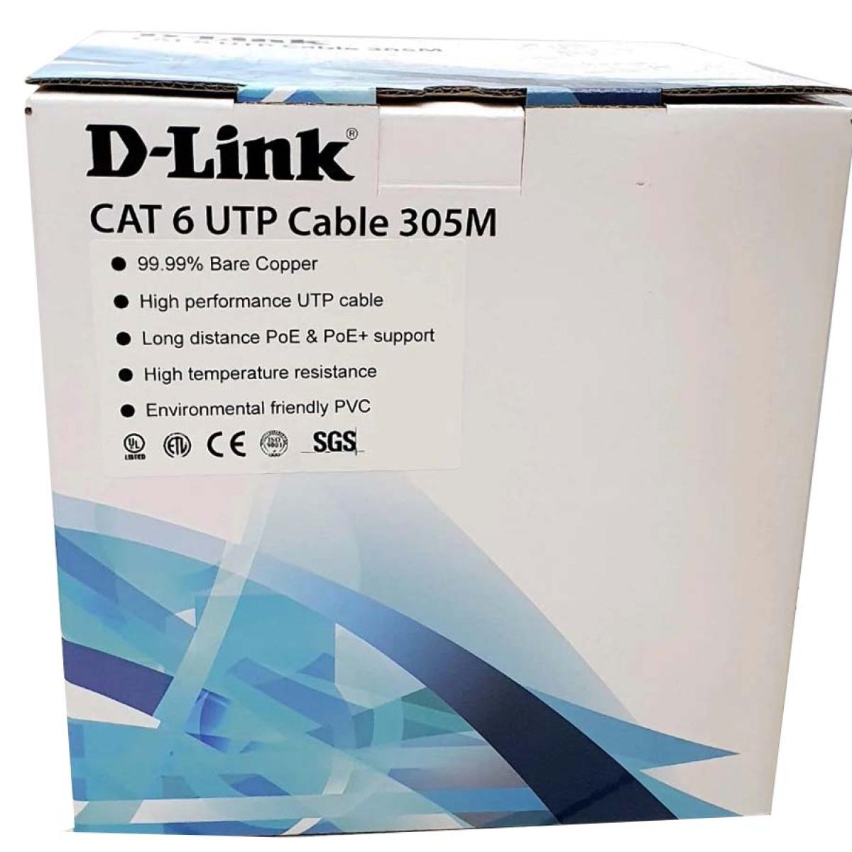 D-Link Cat6 UTP Cable Roll, 305m, 24AWG, Grey – Reliable Networking